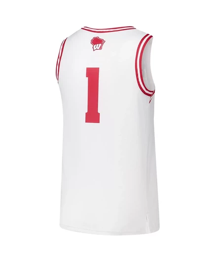 Мужская майка Under Armour Wisconsin Badgers №1, белая