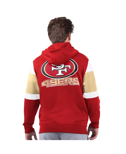 Мужская толстовка Starter's Scarlet San Francisco 49ers Extreme с капюшоном на молнии scarlet, gold