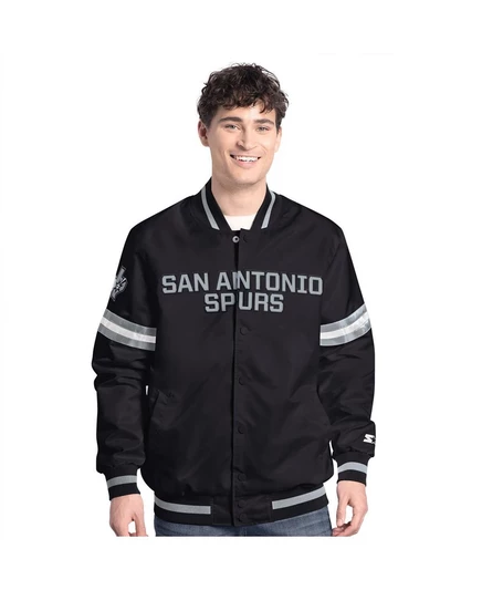 Мужская черно-серебристая куртка San Antonio Spurs Scout на полной застежке black, silver