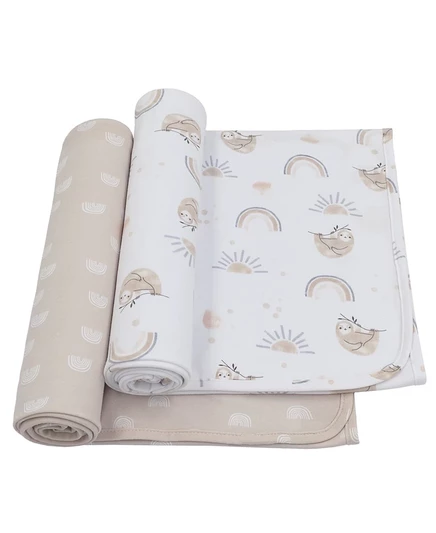 Пеленальные одеяла из хлопчатобумажного трикотажа Living Textiles для новорожденных мальчиков или девочек, упаковка из 2
