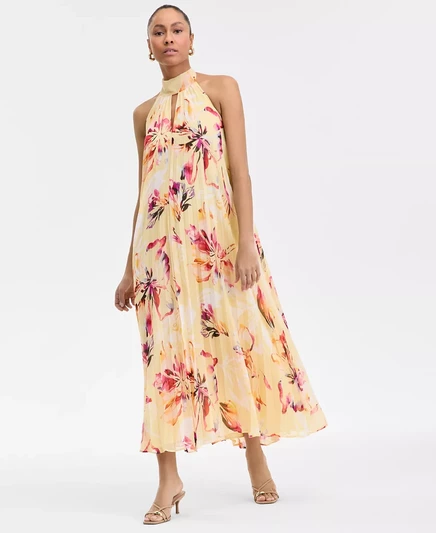  Женское плиссированное платье на бретелях с принтом, эксклюзивно в Macy's keri bloom