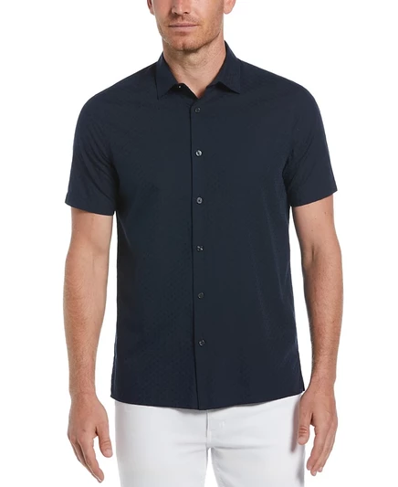 Мужская рубашка Perry Ellis из жаккардовой ткани, синяя