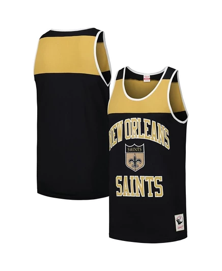 Мужская майка Mitchell & Ness Saints, черно-золотая