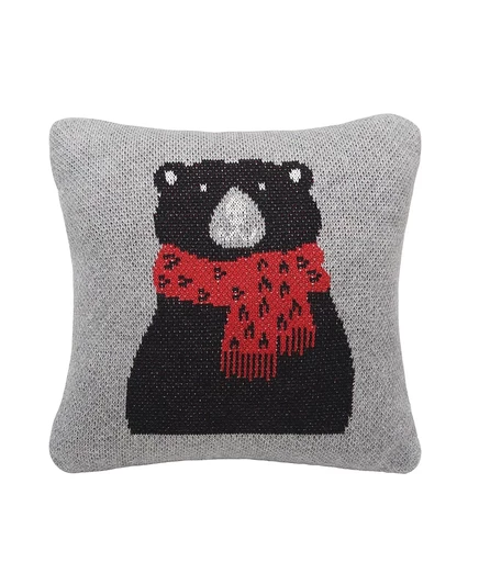 Декоративная подушка C & F Home с медведем 25×25 см, черная