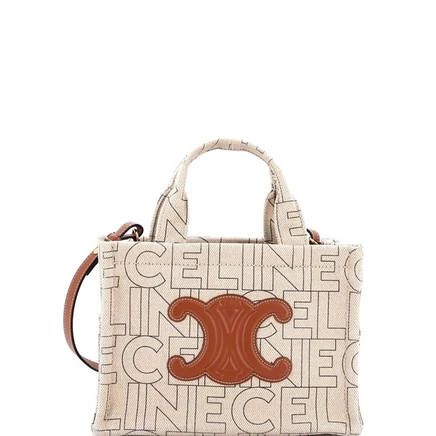 Женская сумка‑тоут Pre-Owned Celine Small Cabas Thais, бежевая
