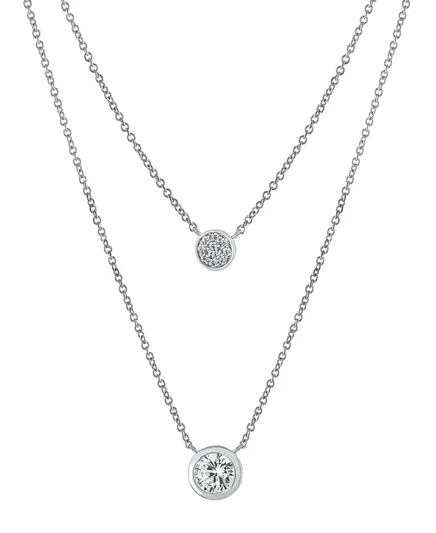 Колье Macy's 41+5 см с фианитами, серебристое