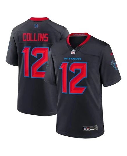Мужская майка Nike Nico Collins Navy Houston Texans для 2-й запасной игры