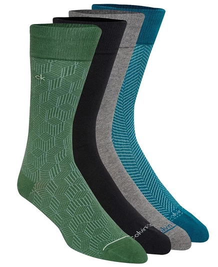 Мужские носки Calvin Klein Crew Sock multi из 4 упаковок плоской вязки