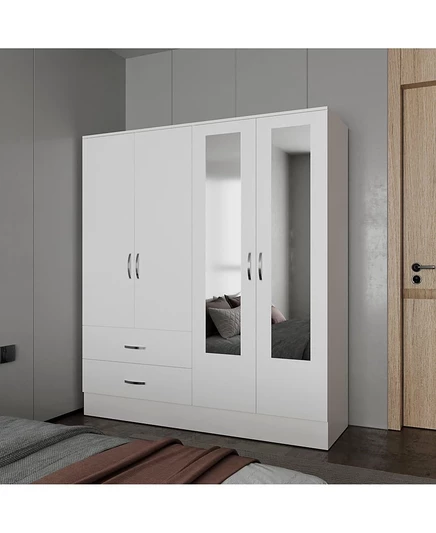 FM FURNITURE Hilda Шкаф-купе многоэтажный с двумя зеркалами, Белый white