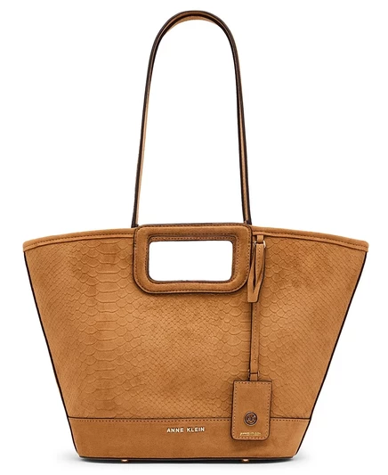 Женская сумка Anne Klein тоте под замшу, коричневая