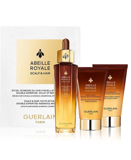 Guerlain, 3 шт. Ритуальный набор для ухода за кожей головы и волосами Abeille Royale без цвета