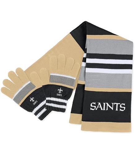 Женский комплект шарф и перчатки New Orleans Saints, белый