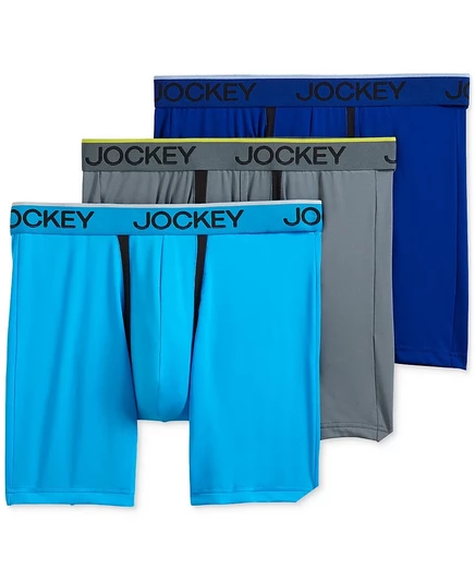 Мужские боксер-брифы Jockey 3 шт. 7″ с чашкой, синие