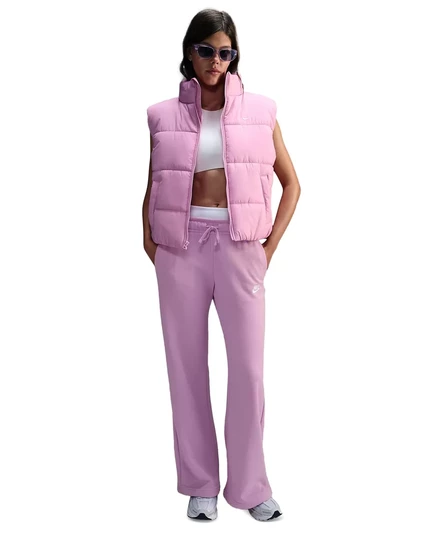 Спортивные брюки Nike Womens Sportswear Club из флиса со средней посадкой и широкими штанинами beypnk/whi