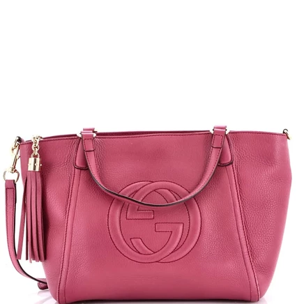 Женская сумка Gucci Small Soho конвертируемая из кожи, розовая