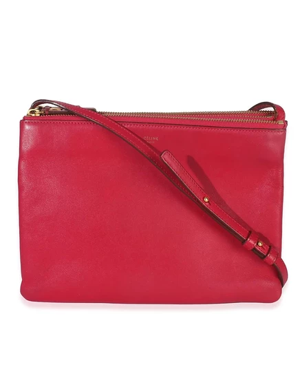 Женская кроссбоди Celine Trio из ягненковой кожи, розовая