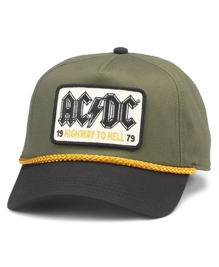 Мужская кепка american needle ac/dc roscoe, зелено-черная