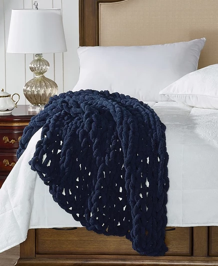 Плед American Heritage Textiles Chenille, темно-синий