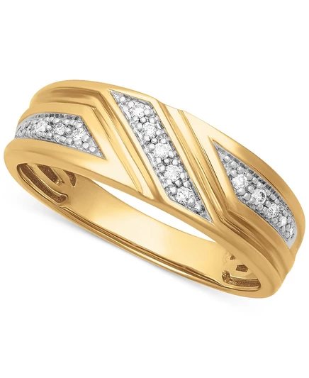 Мужское кольцо Macy's Diamond 3-Station 14K, золотое