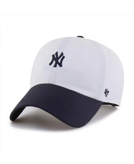 Брендовая мужская белая / темно-синяя шляпа New York Yankees Vista Mini Clean Up 47-го года выпуска, регулируемая по размеру, белая