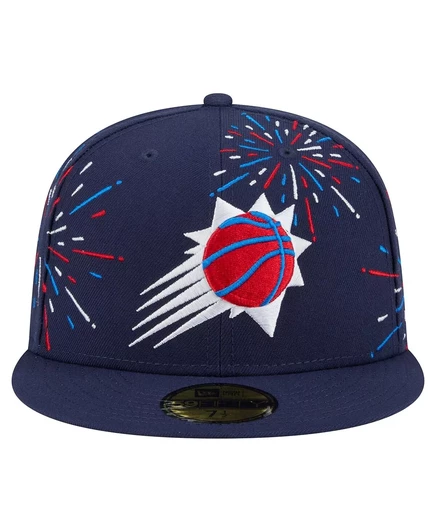 Мужская приталенная шляпа New Era темно-синего цвета Phoenix Suns Americana Fireworks 59 размера 