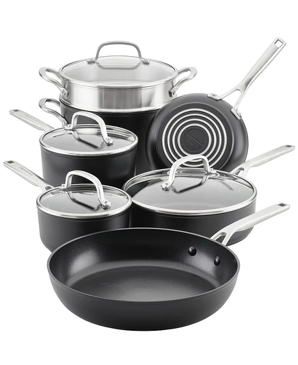 Набор посуды KitchenAid, 11 предметов, матово-черный