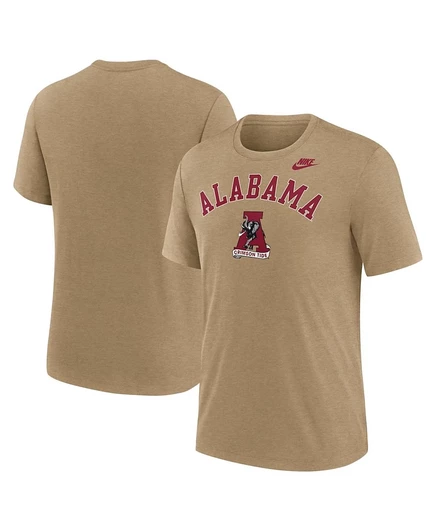 Мужская футболка Nike Legacy Tri‑Blend Alabama Crimson Tide, бежевая