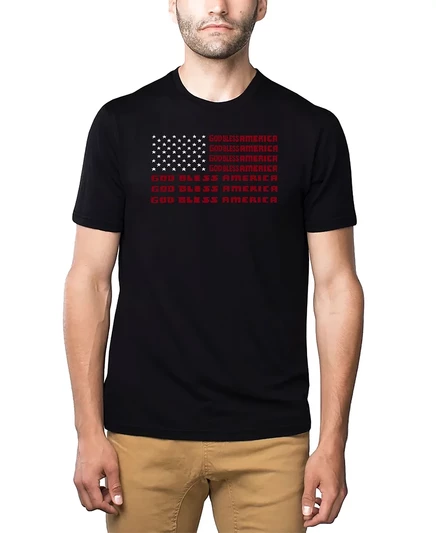 Мужская футболка премиум-класса Word Art God Bless America от LA Pop Art black