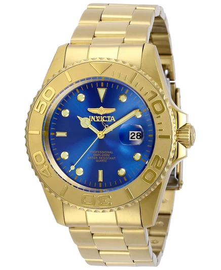 Мужские часы Invicta Pro Diver 29947 кварцевые, синий циферблат, золотистые