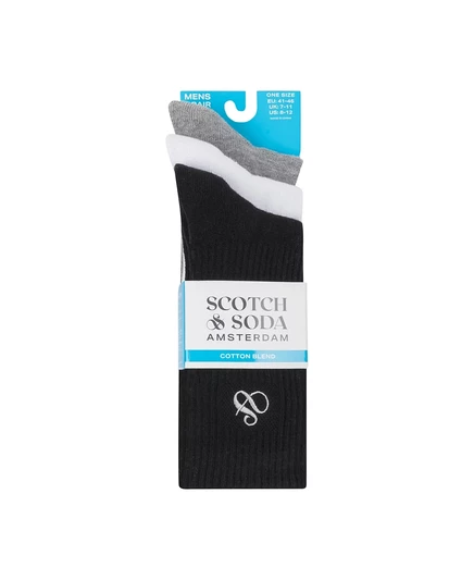 Мужские носки SCOTCH & SODA из 3-х упаковок с ребристой подушкой Crew Socks black
