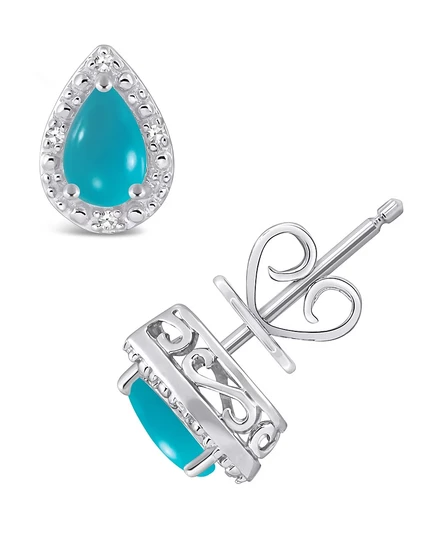 Женские серьги-пусеты Macy's с ониксом и бриллиантами, бирюзовые