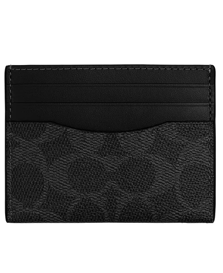 Фирменный плоский футляр для карточек COACH для мужчин, черный