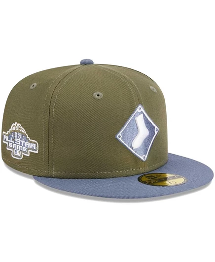 Мужская приталенная шляпа New Era оливково-синего цвета Chicago White Sox 59 FIFTY multi