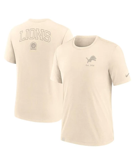Мужская футболка Nike Detroit Lions Glory Tri-Blend, кремовая