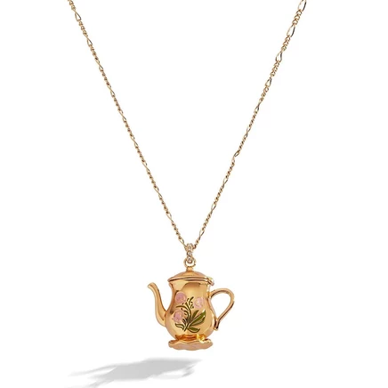 Колье Alex and Ani «Чайник», золотистое