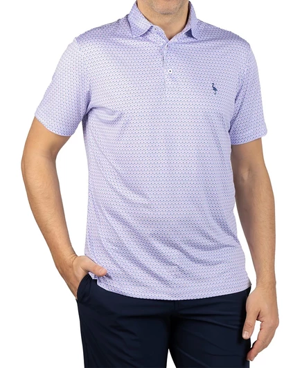 Мужская рубашка поло Performance с микро-цветочным принтом Tailorbyrd белого цвета