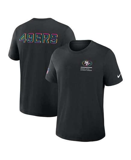 Мужская черная футболка Nike San Francisco 49ers Tall 2025 NFL Crucial Catch Tri-Blend Dri-FIT черного цвета