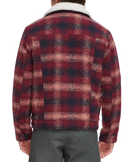 Мужская куртка дальнобойщика Levis Levis в клетку на флисовой подкладке red multi