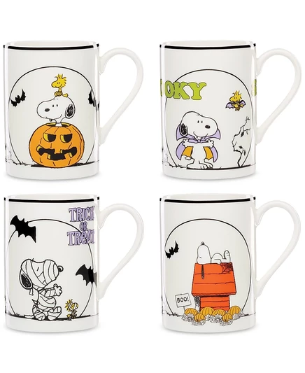 Кружки Lenox Peanuts The Great Pumpkin, набор 4 шт, кремовые