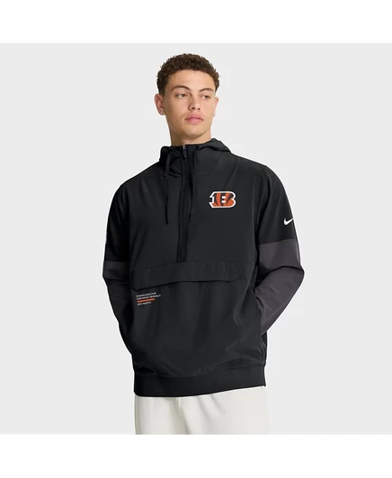 Мужская черная куртка-анорак Cincinnati Bengals Sideline от Nike с капюшоном на молнии