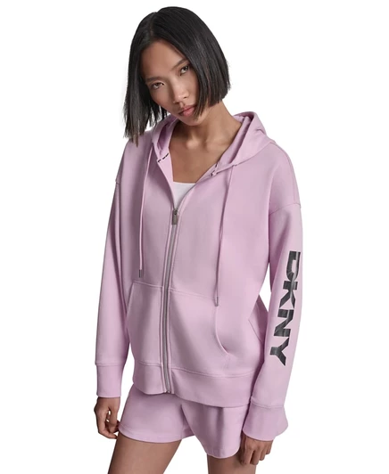 Женская толстовка DKNY Sport на молнии, розовая