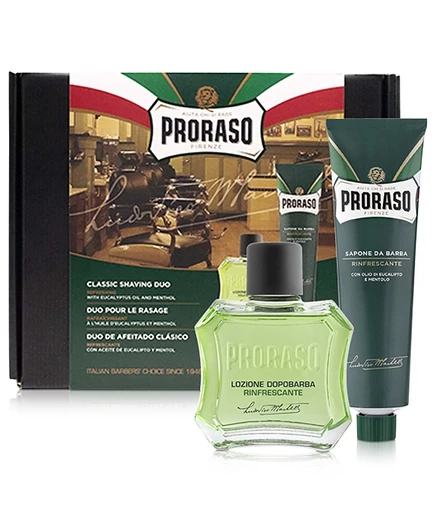 Proraso, 2 шт. Классический набор крема для бритья и лосьона после бритья - Освежающая формула без цвета