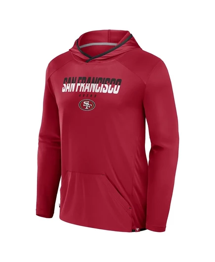 Мужская футболка с капюшоном Fanatics Scarlet San Francisco 49ers Transitional Defender с капюшоном и длинным рукавом scarlet