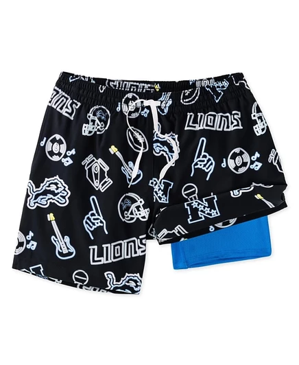 Плавки Chubbies мужские черные Detroit Lions на подкладке с принтом black