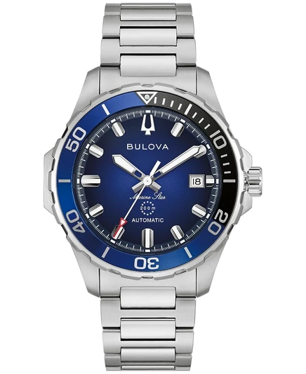 Мужские часы Bulova Marine Star Series B с автоматическим серебристым браслетом из нержавеющей стали 45 мм