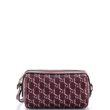 Женская сумка Gucci мини цилиндрическая GG Shadow, красная