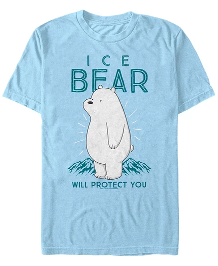 Мужская футболка Fifth Sun We Bare Bears «Ice Bear Will Protect You», синяя