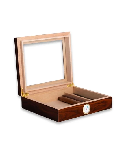 Хьюмидор для сигар Bey-Berk Walnut Finish 12 с гигрометром.