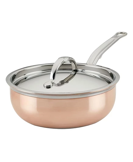 Сотейник Hestan CopperBond 1,9 л с крышкой, медно-стальной, серый