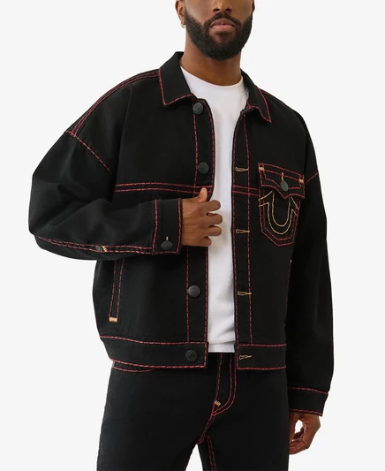Мужская джинсовая куртка True Religion Super T, черная